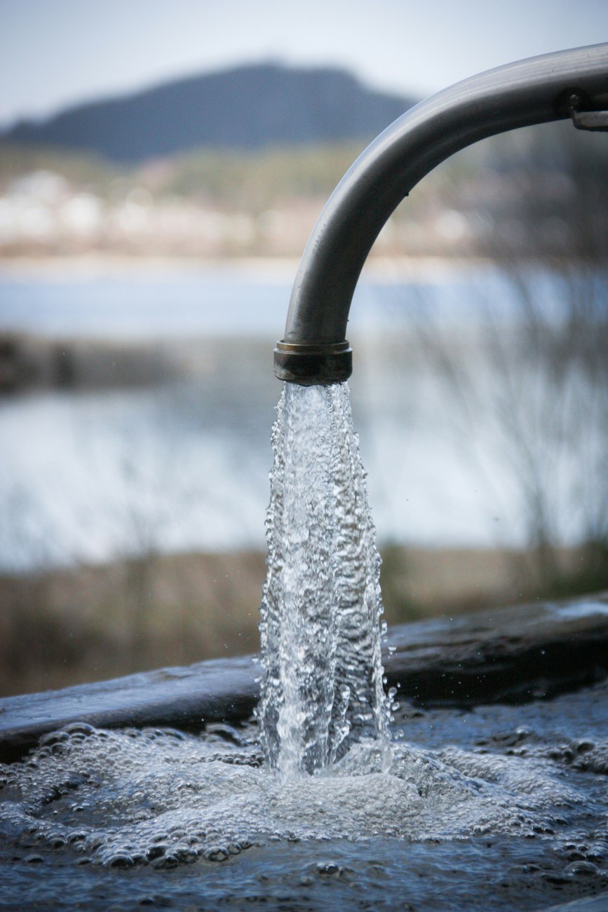 蛇口から注がれるきれいな水道水